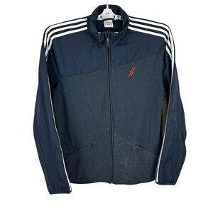Adidas Clima365 Mens Size XL Jacket Navy Blue 3-Stripes Full-Zip Fleece